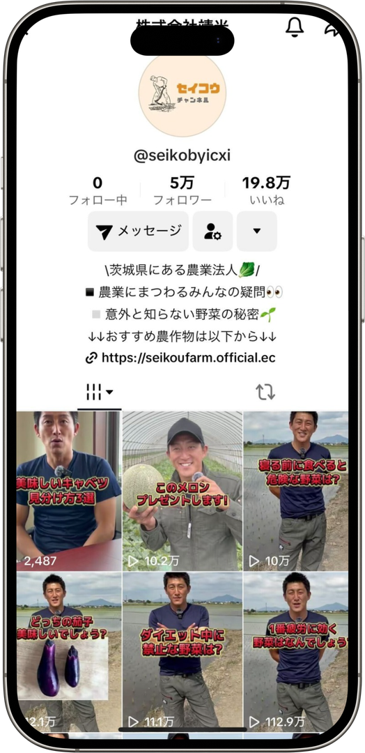 株式会社靖光のTikTokアカウント